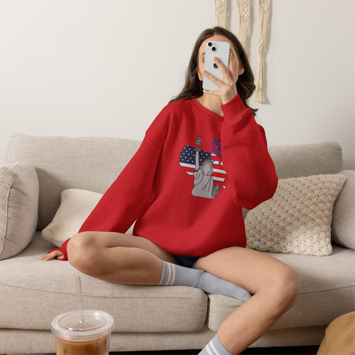 United States of America Sweatshirt Premium Design SKIALFA Unisex