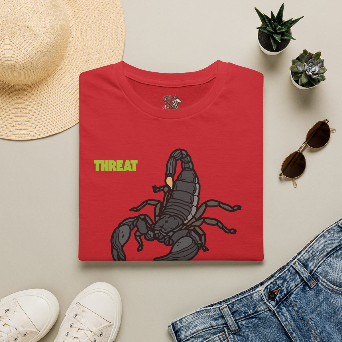 THREAT Scorpion T-Shirt Premium Design SKIALFA Unisex