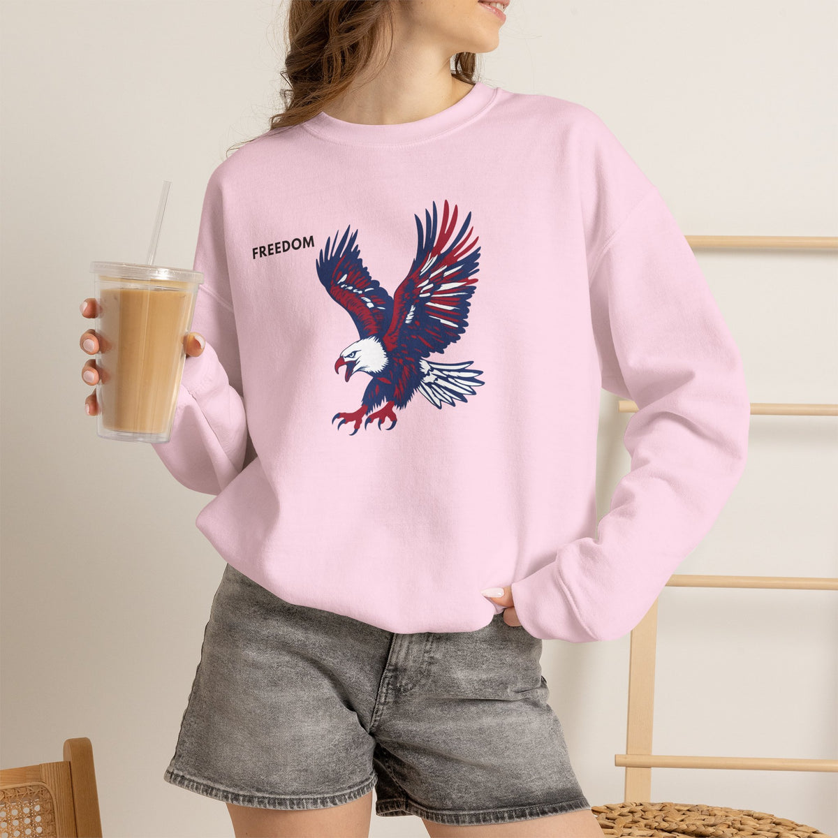 FREEDOM Eagle Sweatshirt Premium Design SKIALFA Unisex