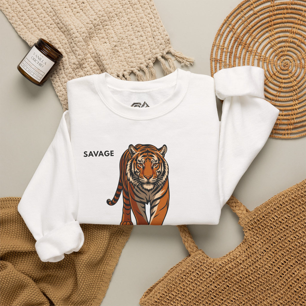 SAVAGE Tiger Sweatshirt Premium Design SKIALFA Unisex
