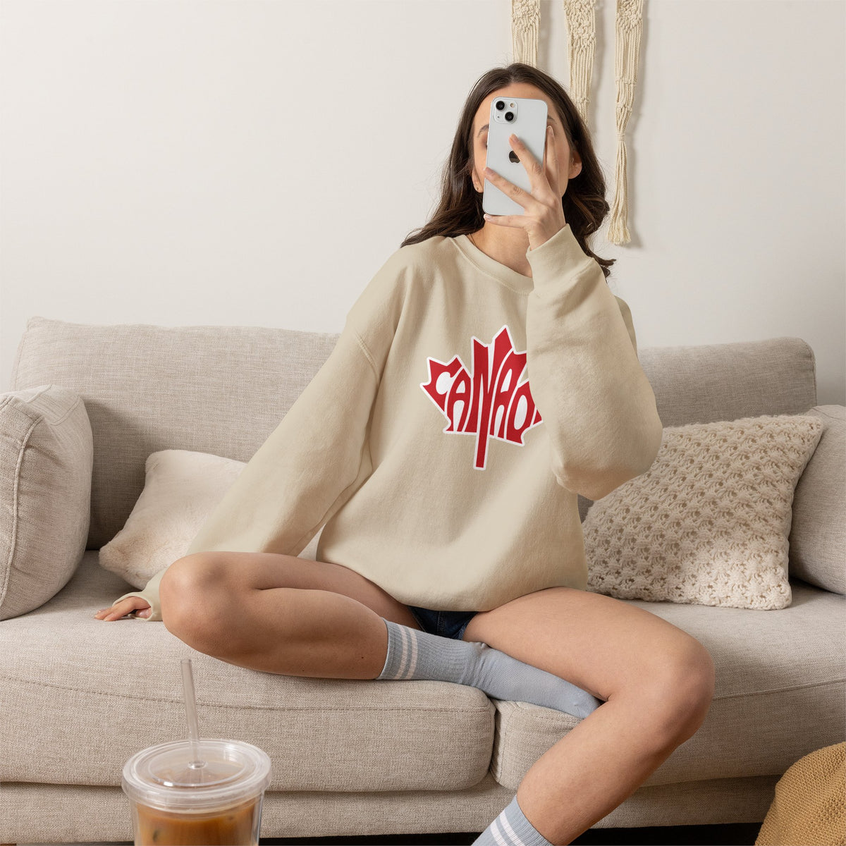 CANADA Leaf Sweatshirt Premium Design SKIALFA Unisex