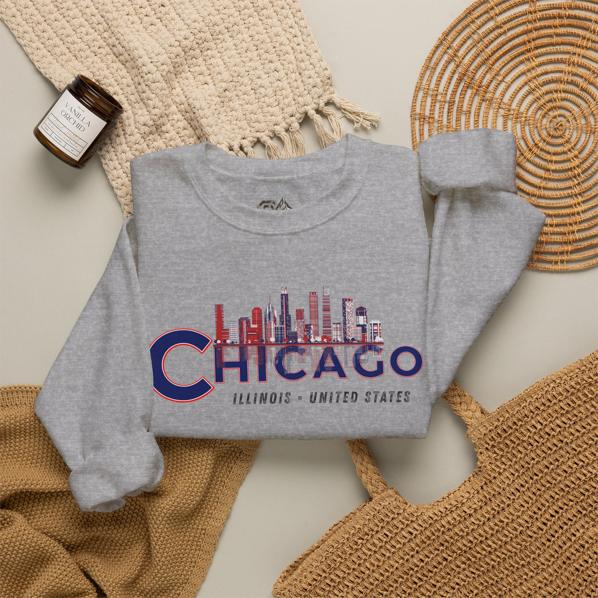 Chicago Sweatshirt Premium Design SKIALFA Unisex