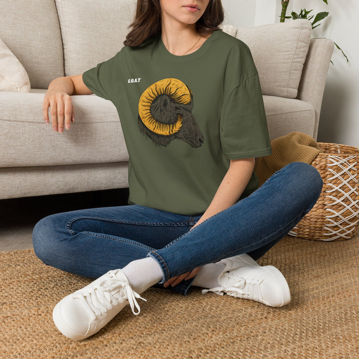 GOAT Goat Head T-Shirt Premium Design SKIALFA Unisex