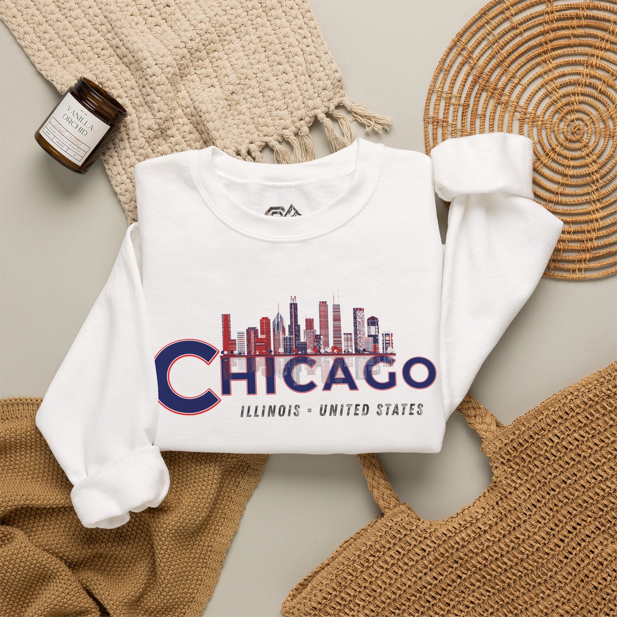 Chicago Sweatshirt Premium Design SKIALFA Unisex