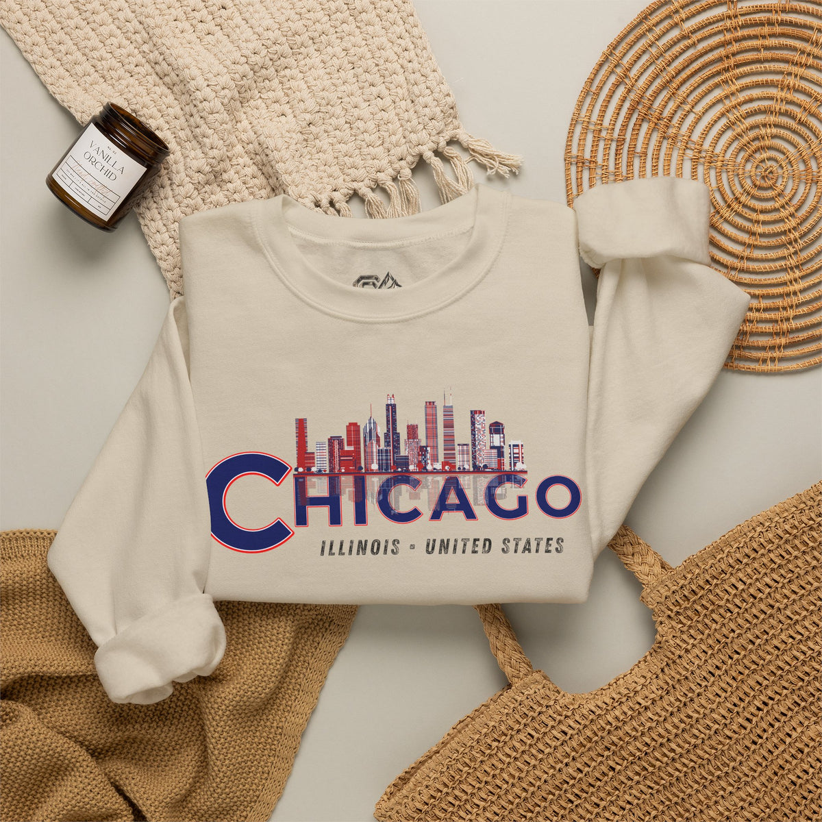 Chicago Sweatshirt Premium Design SKIALFA Unisex