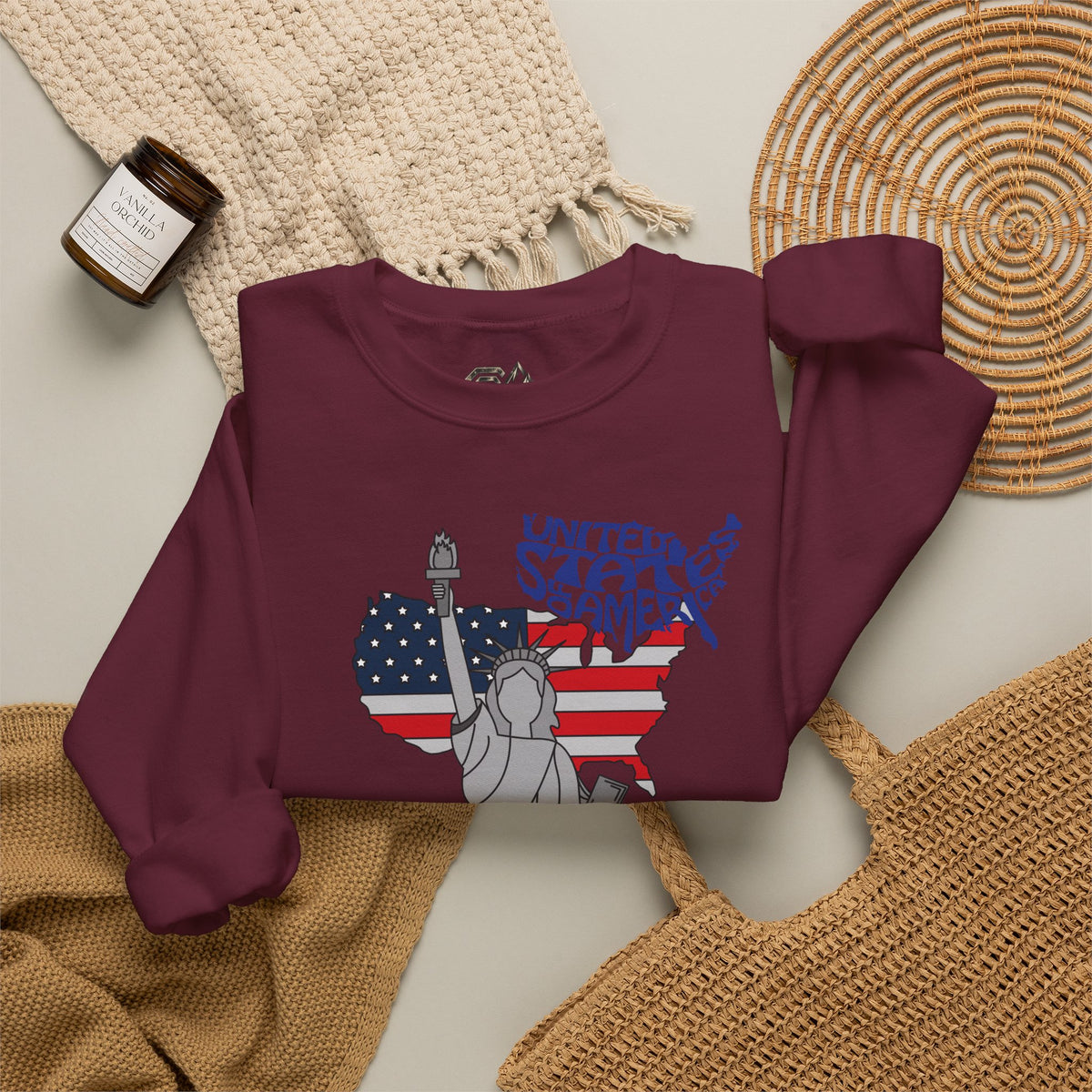 United States of America Sweatshirt Premium Design SKIALFA Unisex