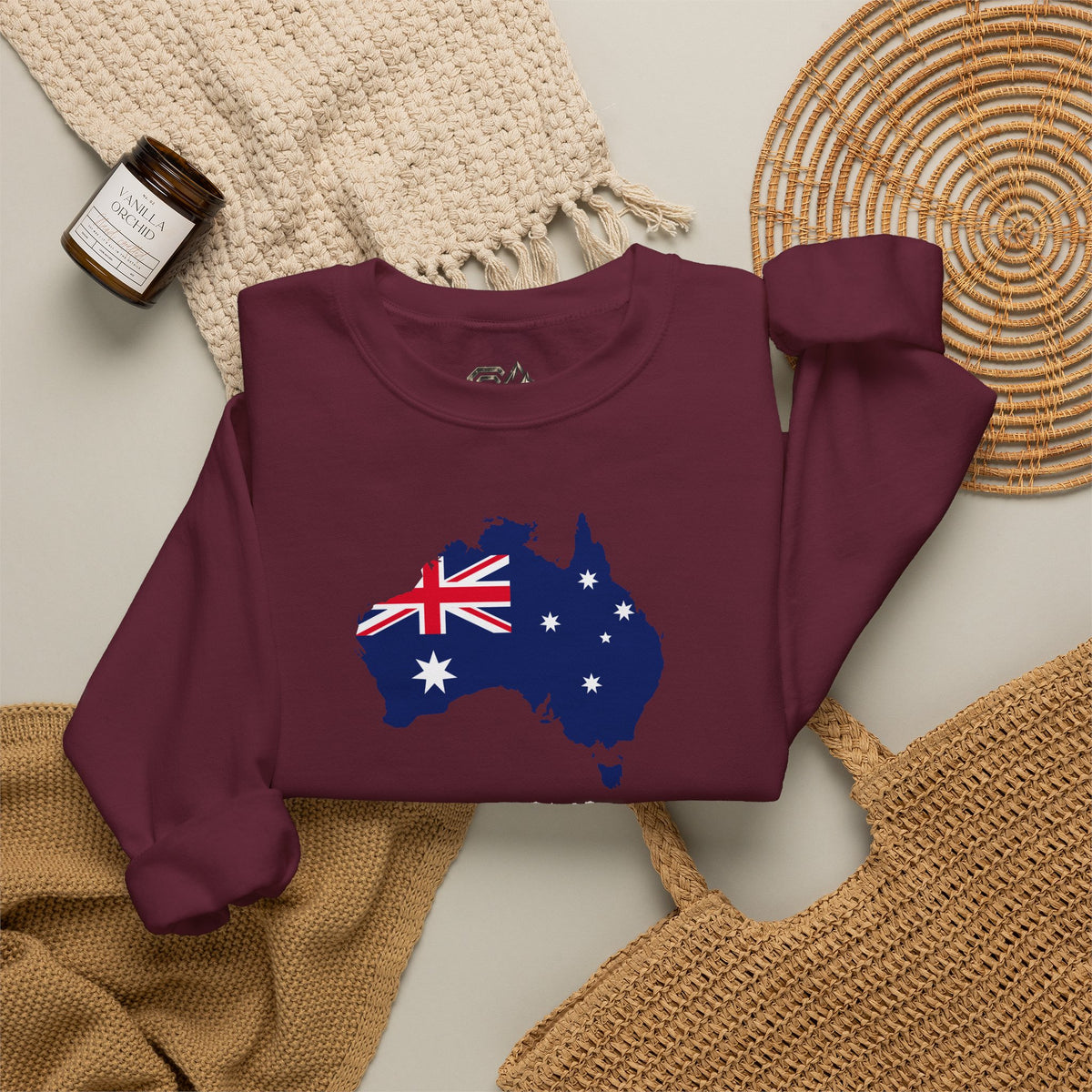 Australia Map Flag Sweatshirt Premium Design SKIALFA Unisex