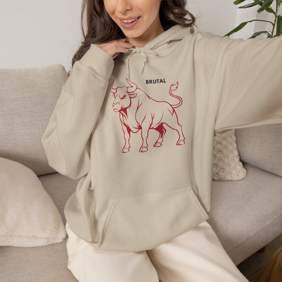 BRUTAL Bull Hoodie Premium Design SKIALFA Unisex