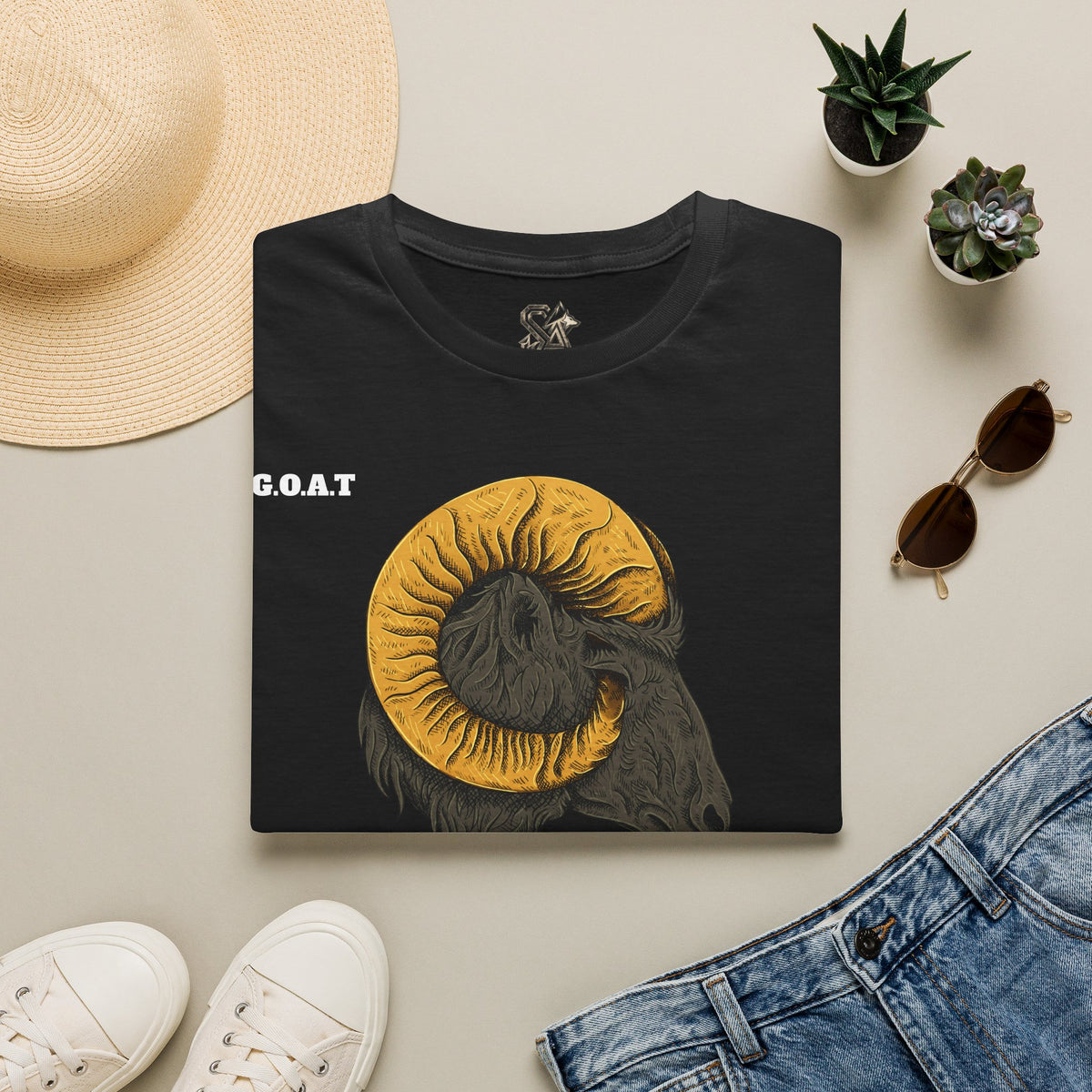 GOAT Goat Head T-Shirt Premium Design SKIALFA Unisex