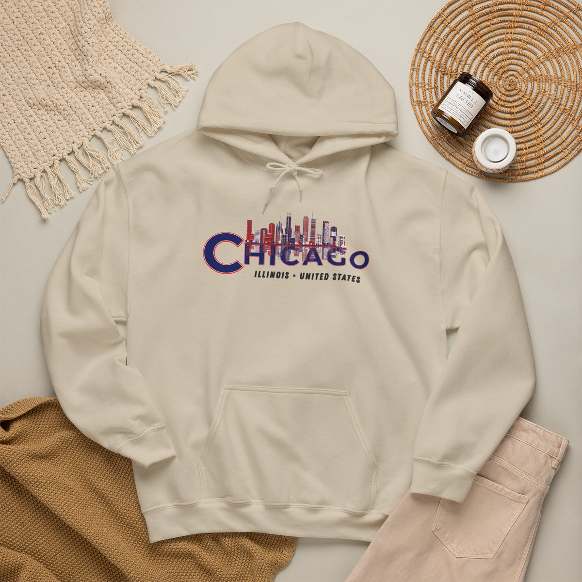 CHICAGO Hoodie Premium Design SKIALFA Unisex