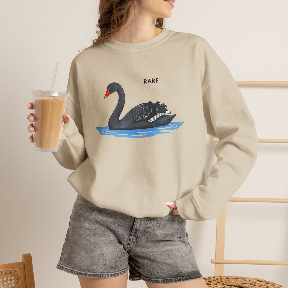RARE Black Swan Sweatshirt Premium Design SKIALFA Unisex