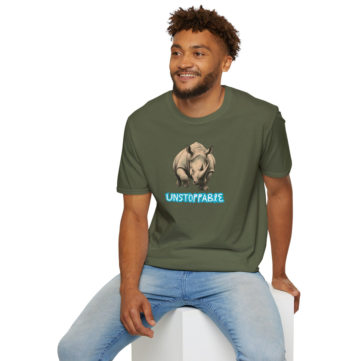 UNSTOPPABLE Rhino T-Shirt Premium Design SKIALFA Unisex