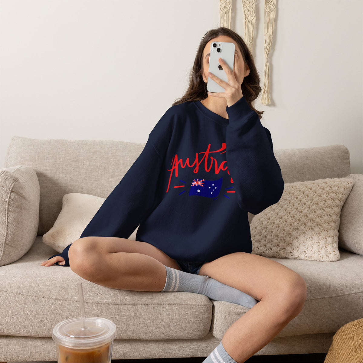 Australia Flag Sweatshirt Premium Design SKIALFA Unisex