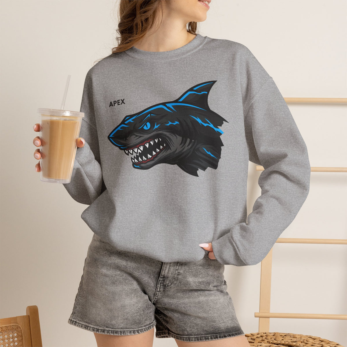 APEX Shark Sweatshirt Premium Design SKIALFA Unisex