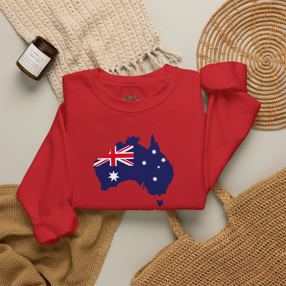 Australia Map Flag Sweatshirt Premium Design SKIALFA Unisex