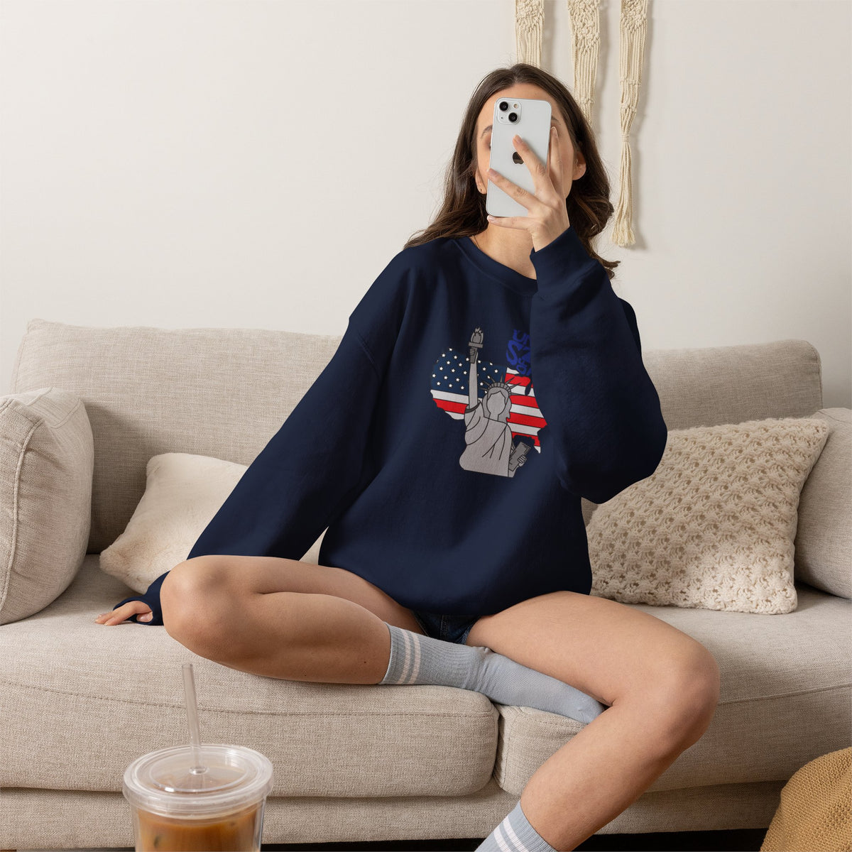 United States of America Sweatshirt Premium Design SKIALFA Unisex
