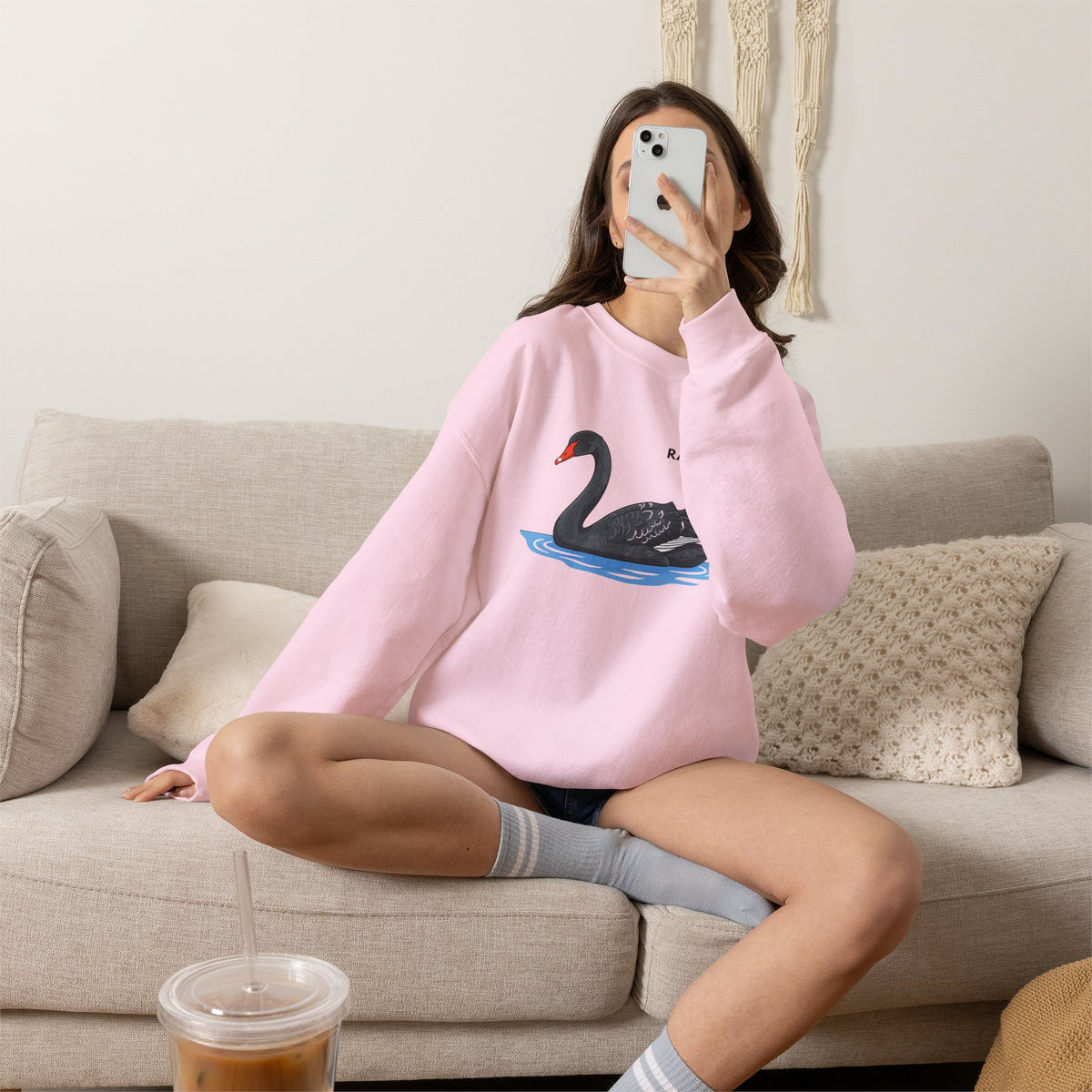 RARE Black Swan Sweatshirt Premium Design SKIALFA Unisex