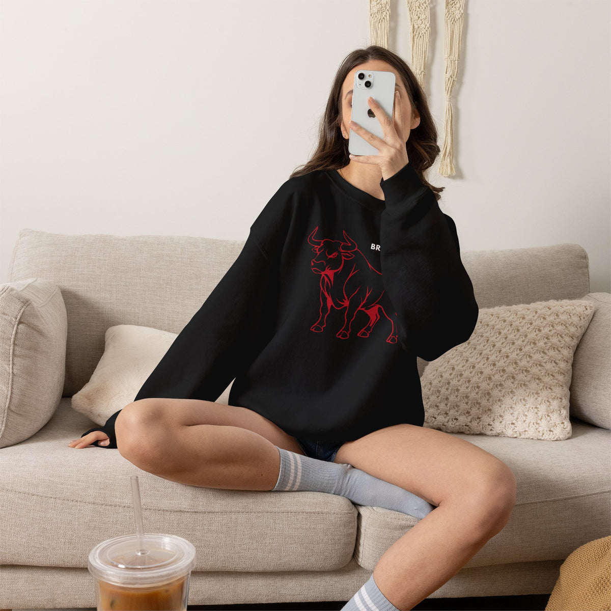 BRUTAL Bull Sweatshirt Premium Design SKIALFA Unisex