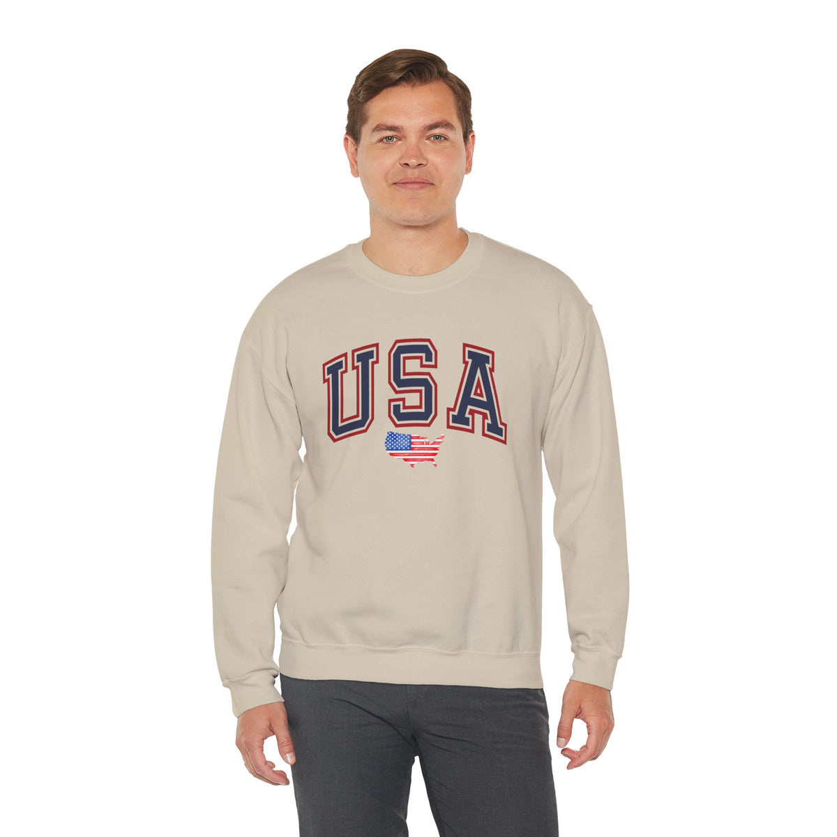USA Flag Sweatshirt Premium Design SKIALFA Unisex