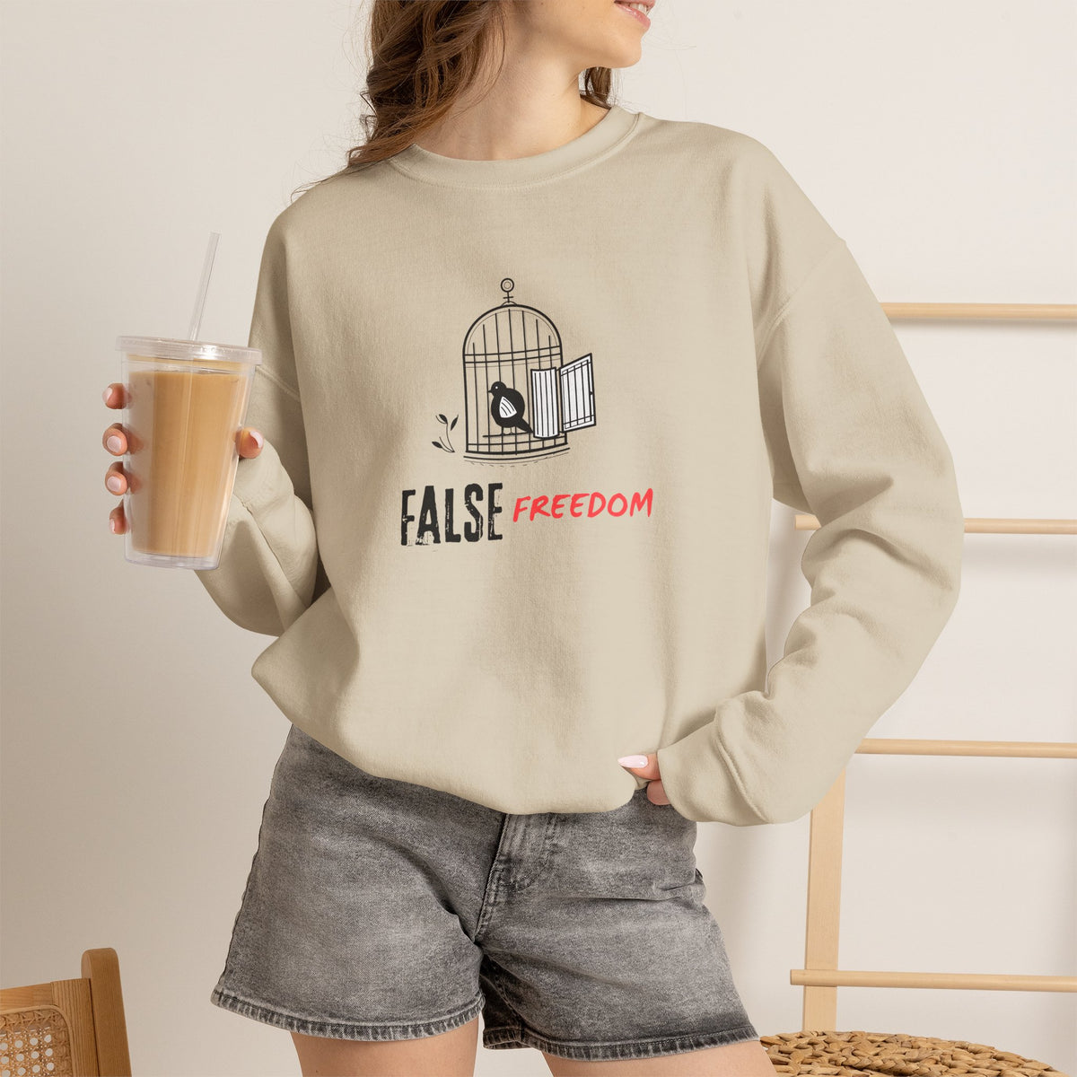 FALSE FREEDOM Sweatshirt Premium Design SKIALFA Unisex