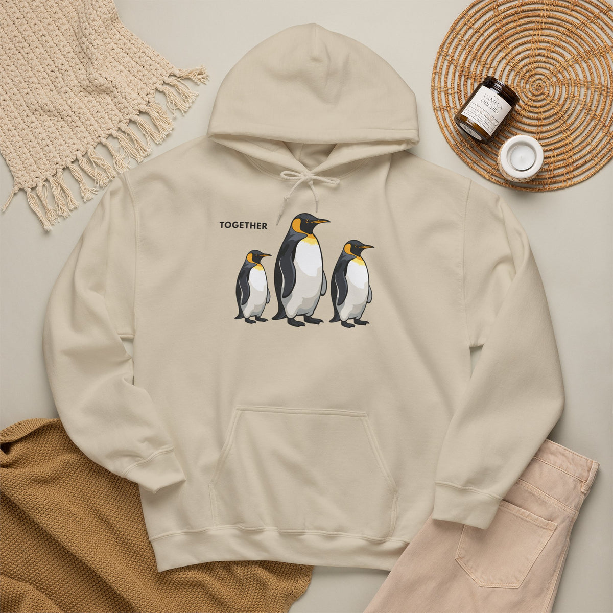 TOGETHER Penguin Hoodie Premium Design SKIALFA Unisex