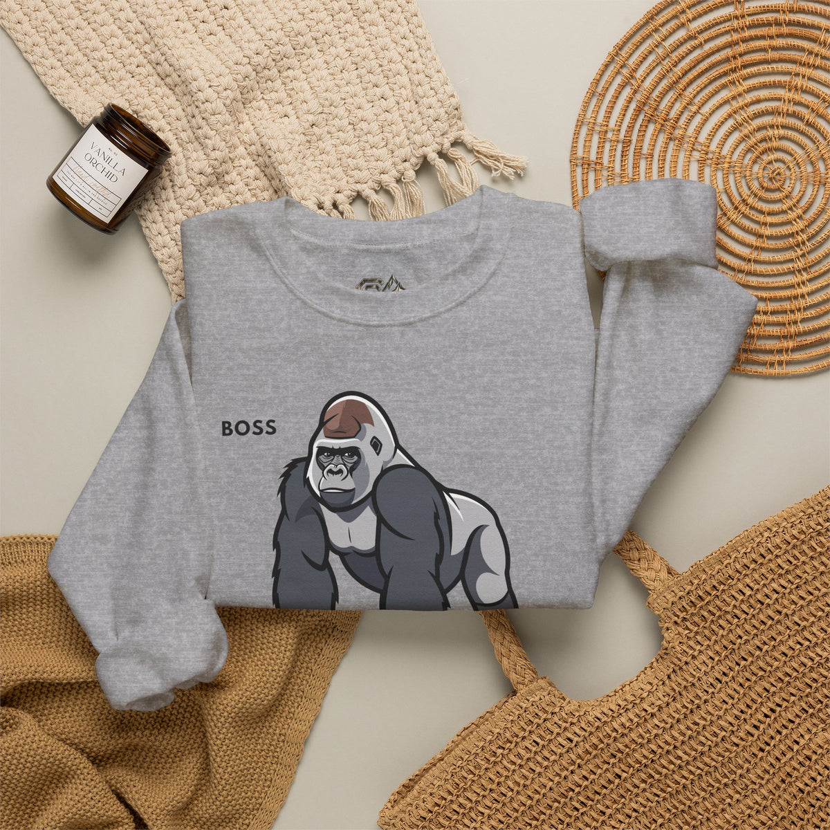 BOSS Gorilla Sweatshirt Premium Design SKIALFA Unisex