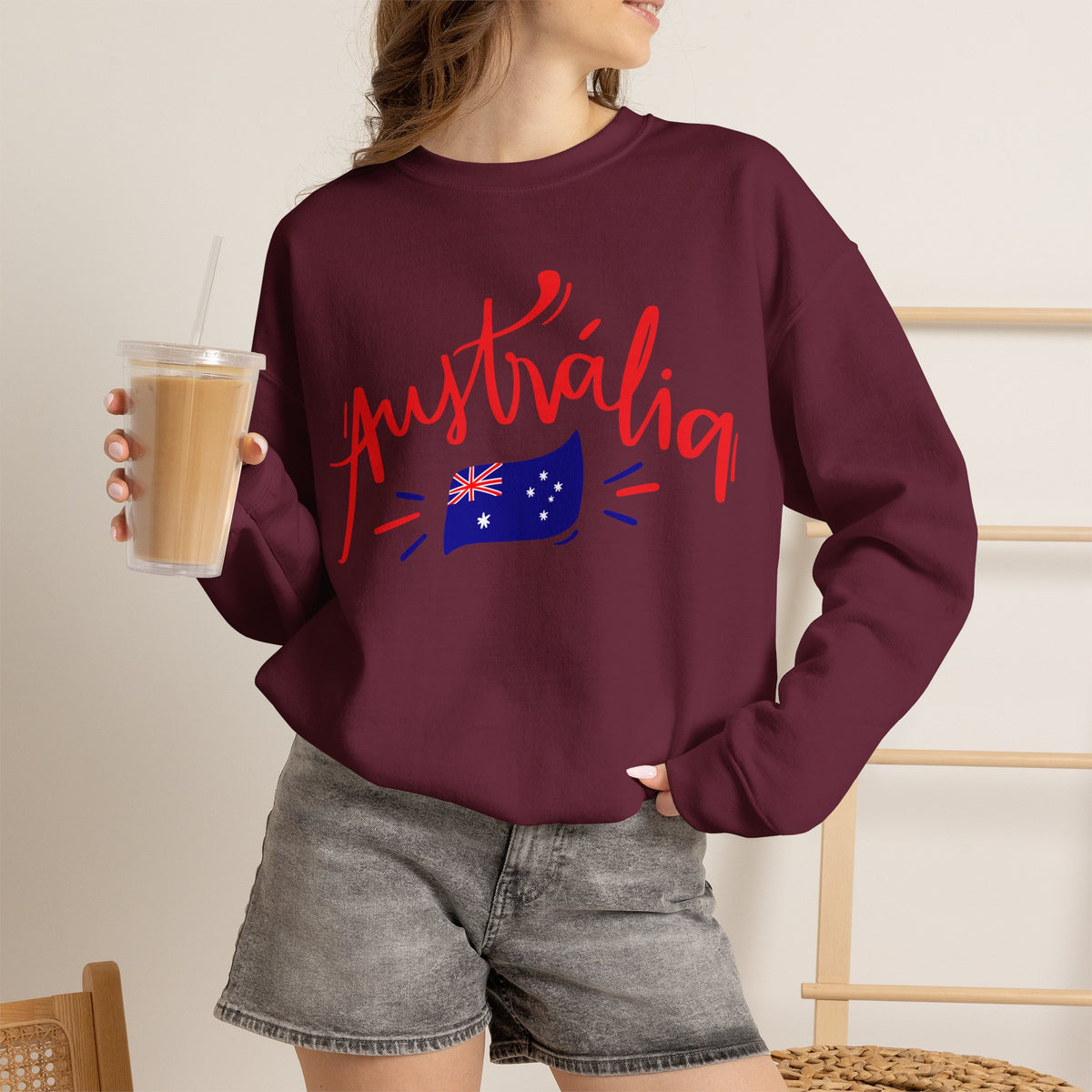 Australia Flag Sweatshirt Premium Design SKIALFA Unisex