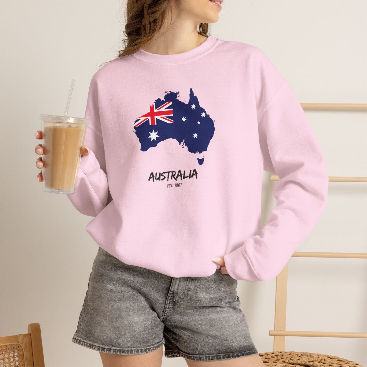 Australia Map Flag Sweatshirt Premium Design SKIALFA Unisex