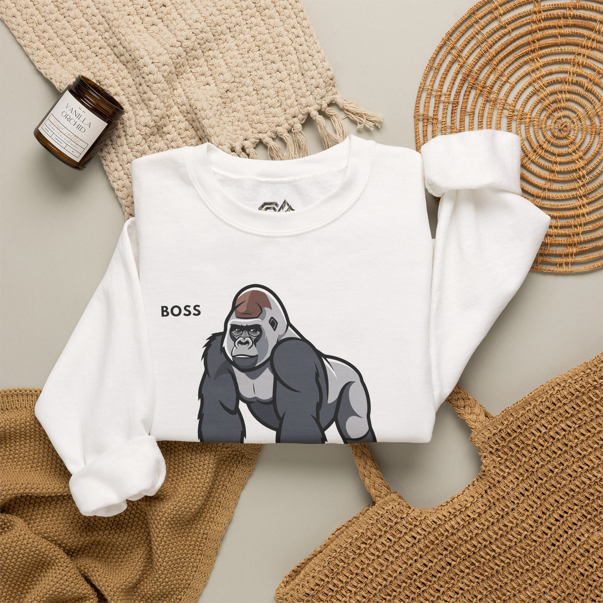 BOSS Gorilla Sweatshirt Premium Design SKIALFA Unisex