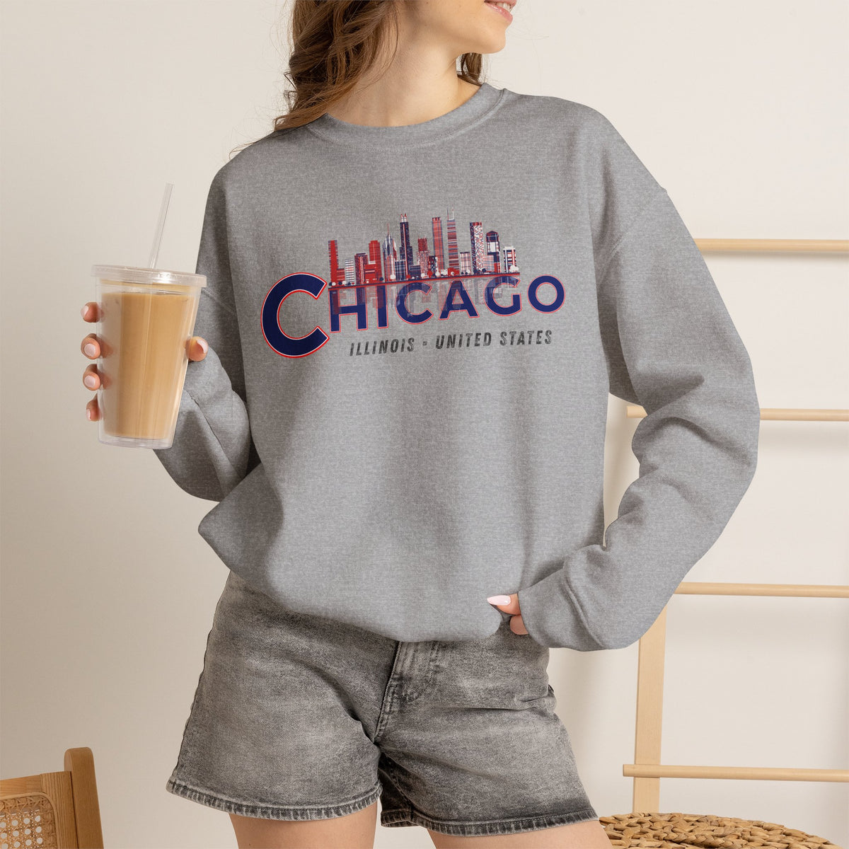 Chicago Sweatshirt Premium Design SKIALFA Unisex