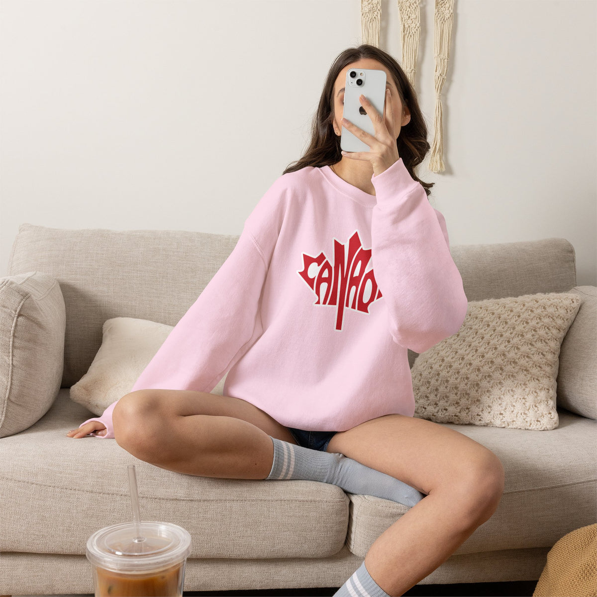 CANADA Leaf Sweatshirt Premium Design SKIALFA Unisex