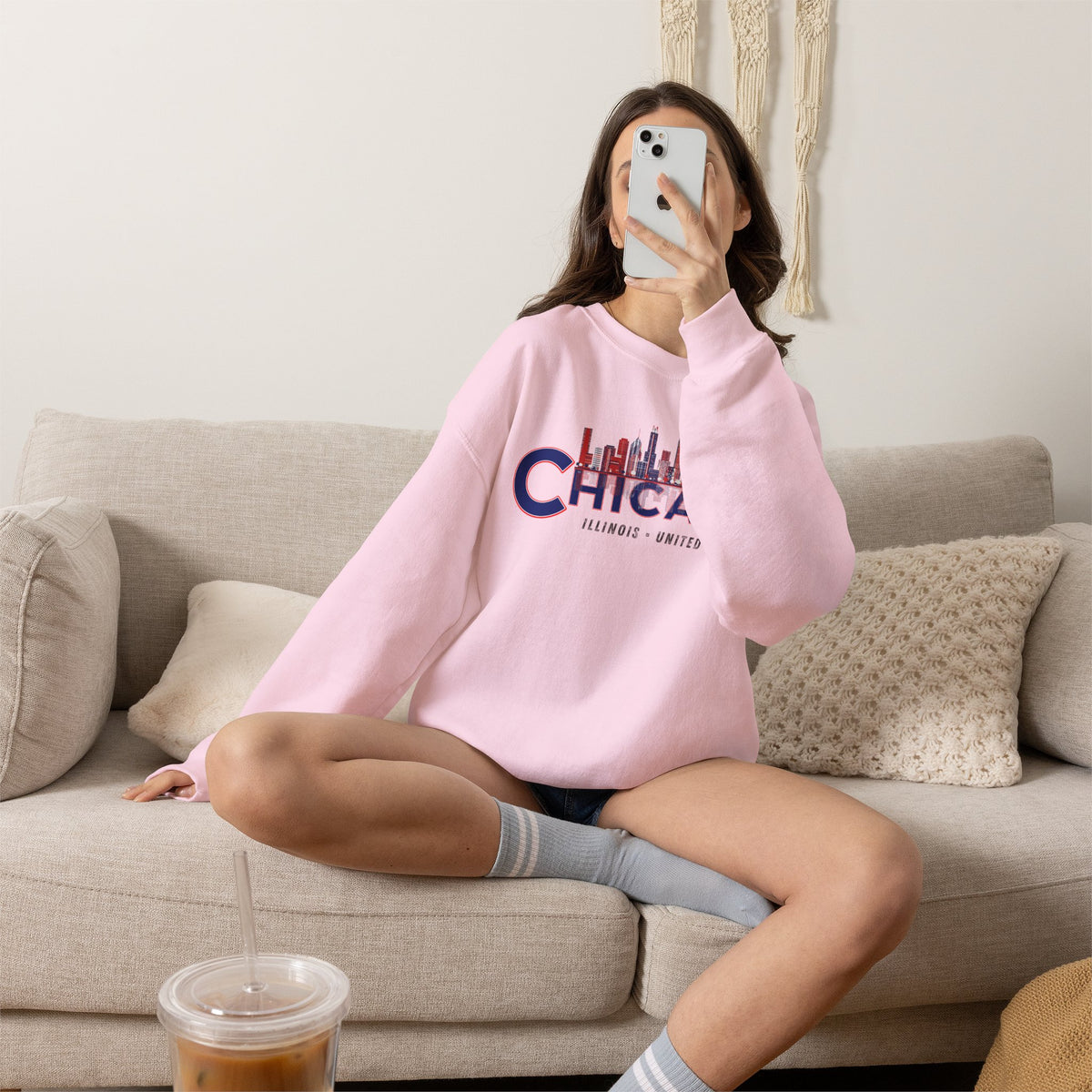 Chicago Sweatshirt Premium Design SKIALFA Unisex