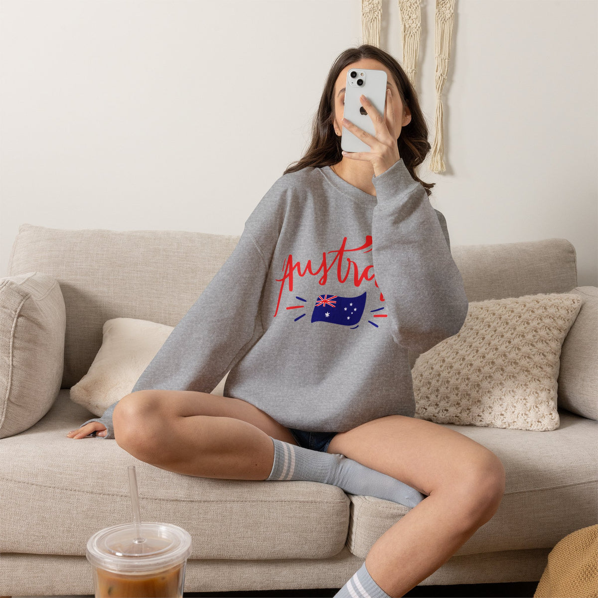 Australia Flag Sweatshirt Premium Design SKIALFA Unisex