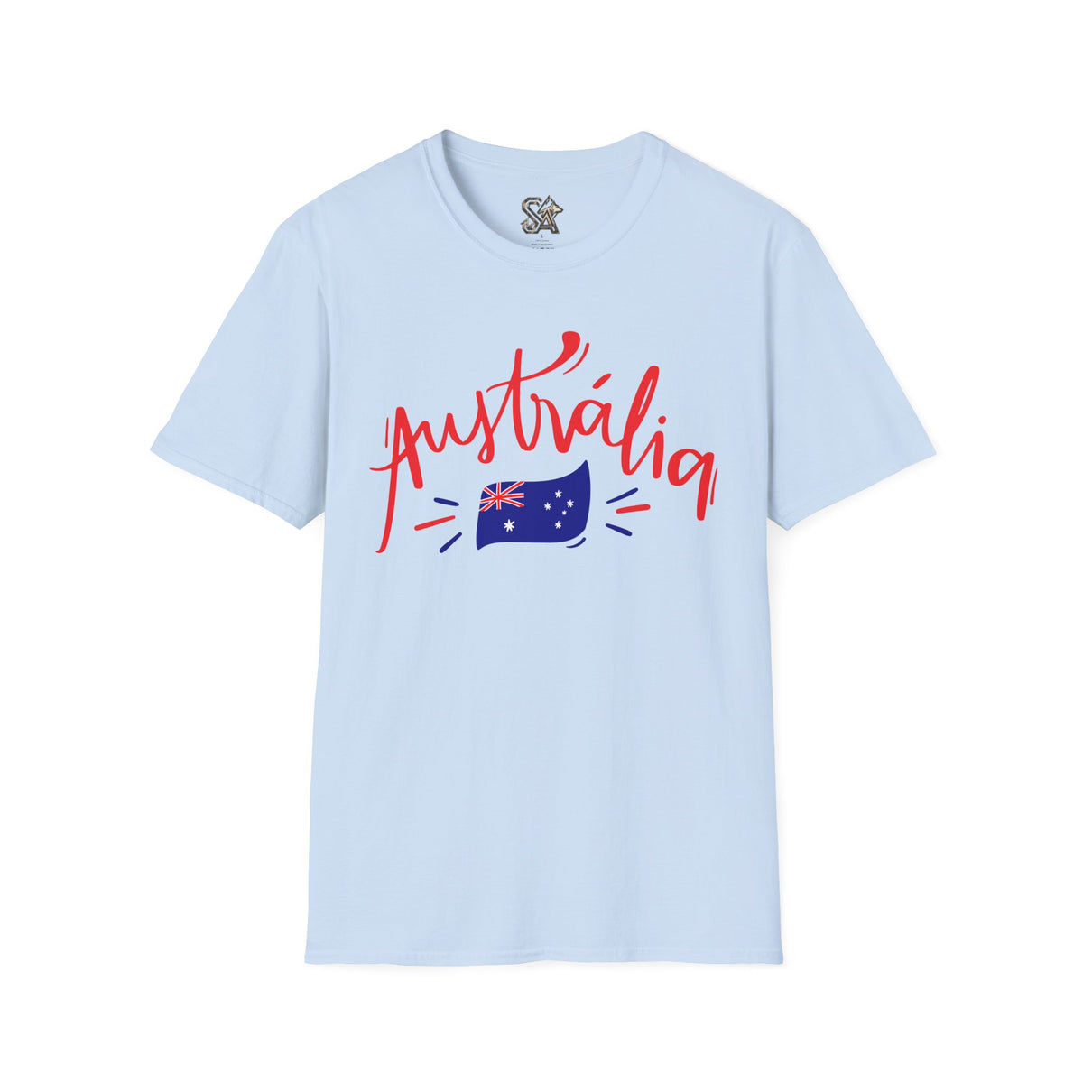 Australia Script Flag T-Shirt Premium Design SKIALFA Unisex