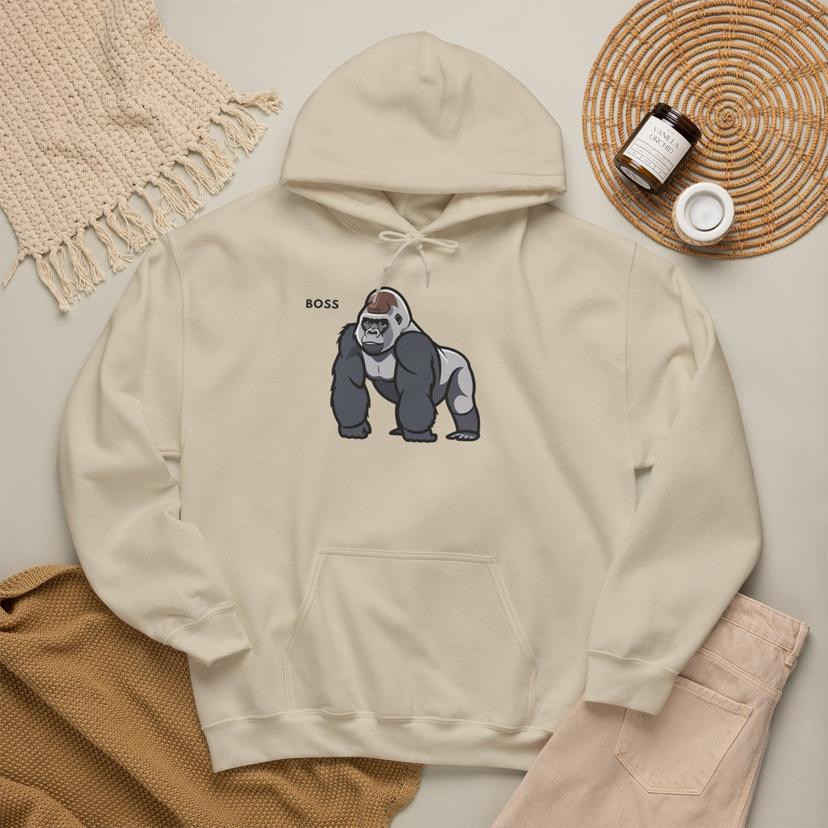 BOSS Gorilla Hoodie Premium Design SKIALFA Unisex