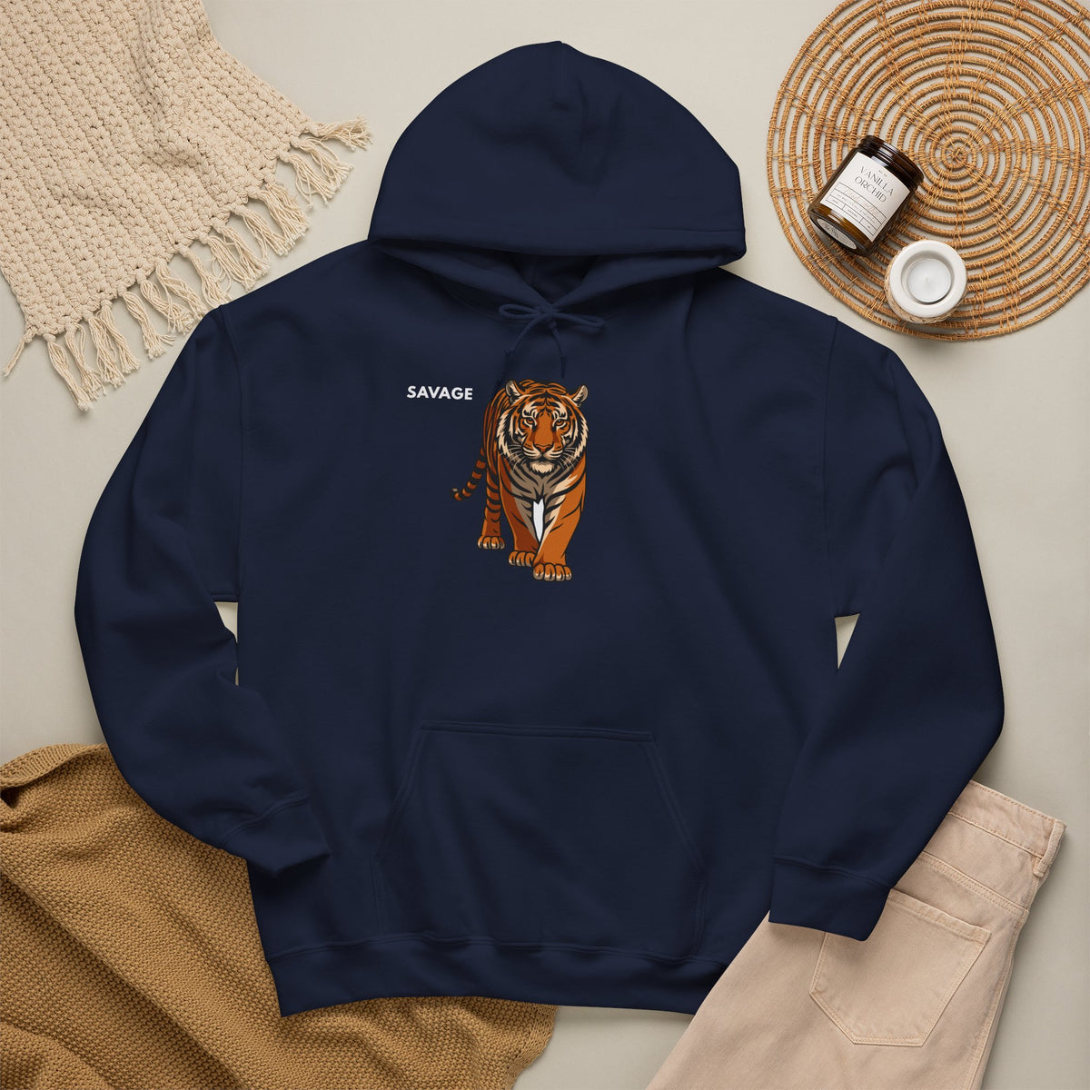 SAVAGE Tiger Hoodie Premium Design SKIALFA Unisex