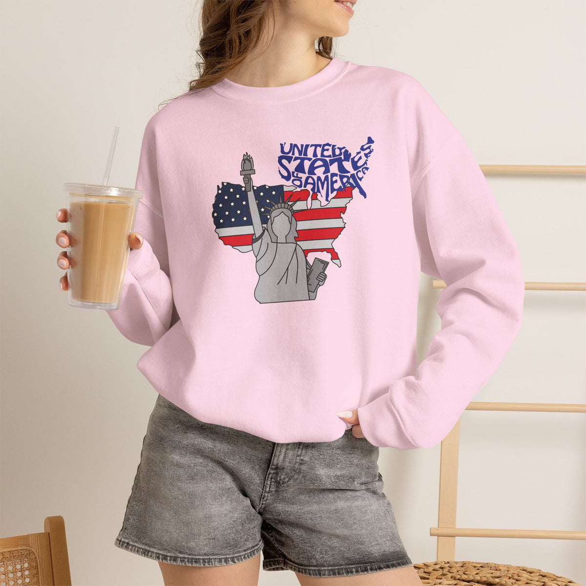 United States of America Sweatshirt Premium Design SKIALFA Unisex