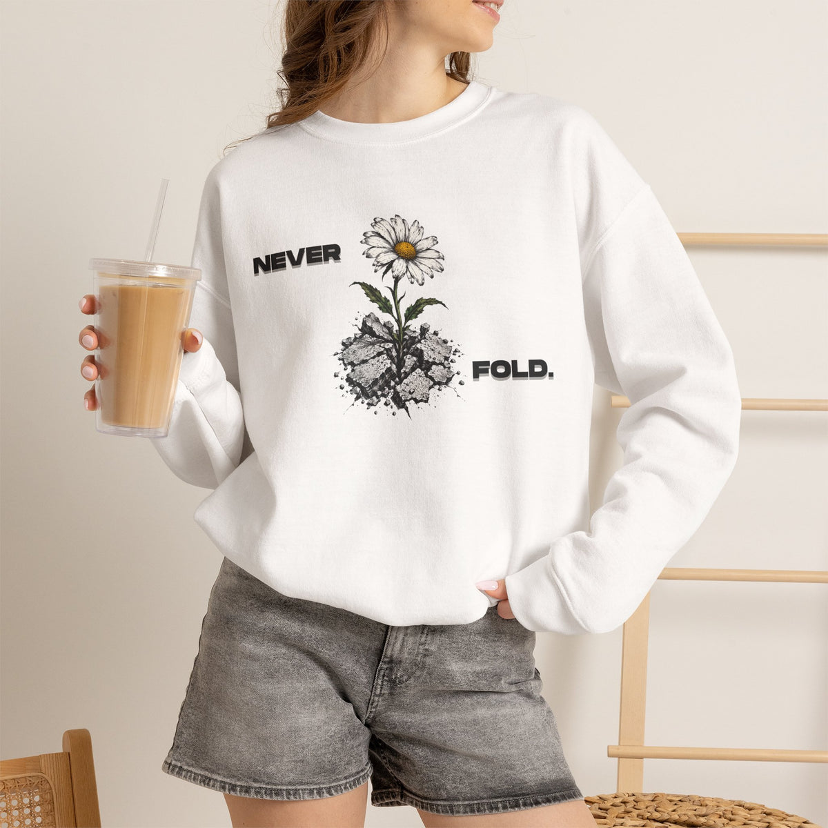 NEVER FOLD Sweatshirt Premium Design SKIALFA Unisex