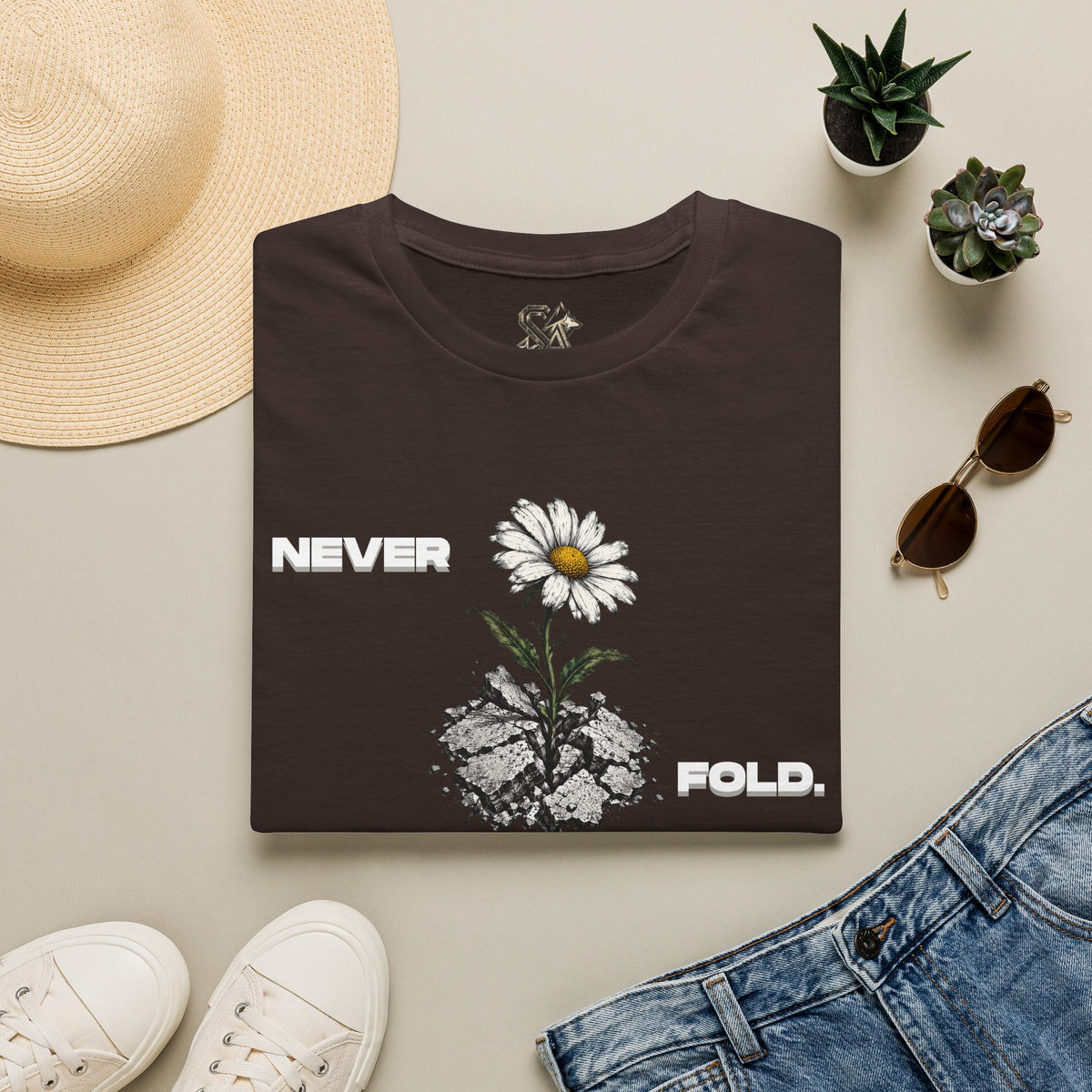 NEVER FOLD T-Shirt Premium Design SKIALFA Unisex