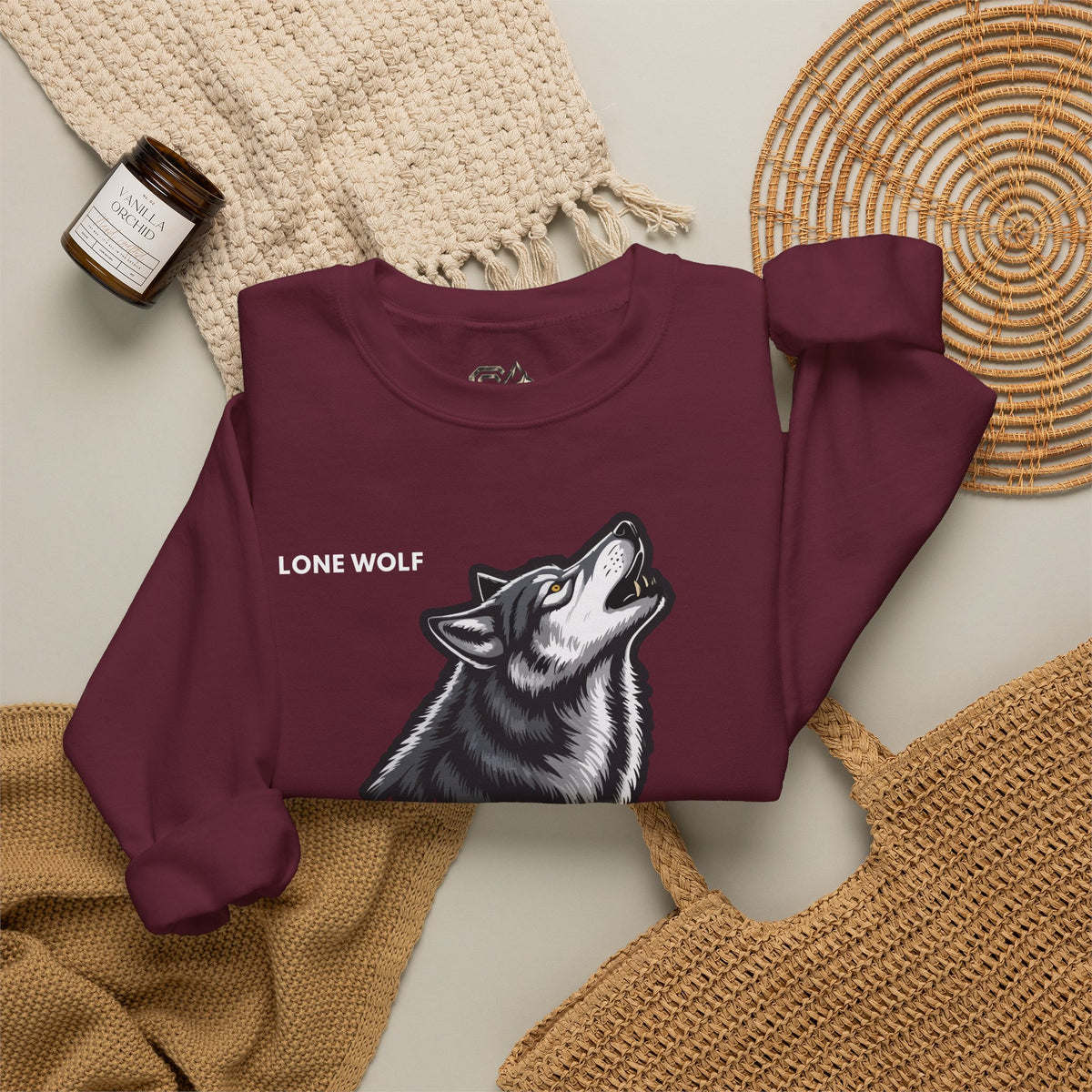 LONE WOLF Sweatshirt Premium Design SKIALFA Unisex