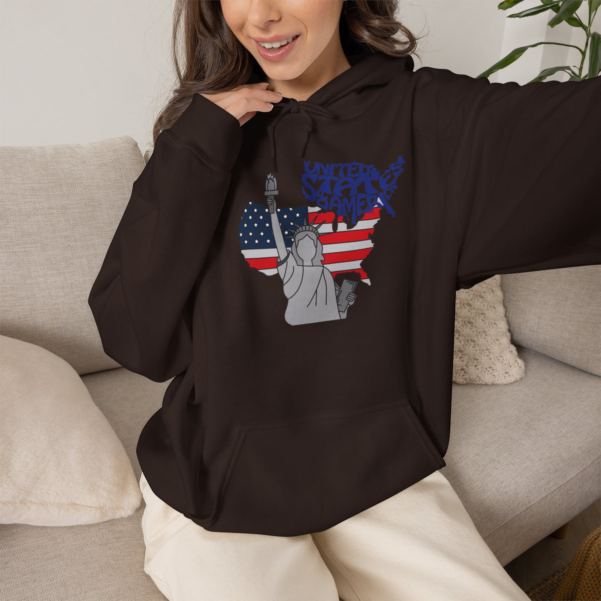USA Flag Hoodie Premium Design SKIALFA Unisex