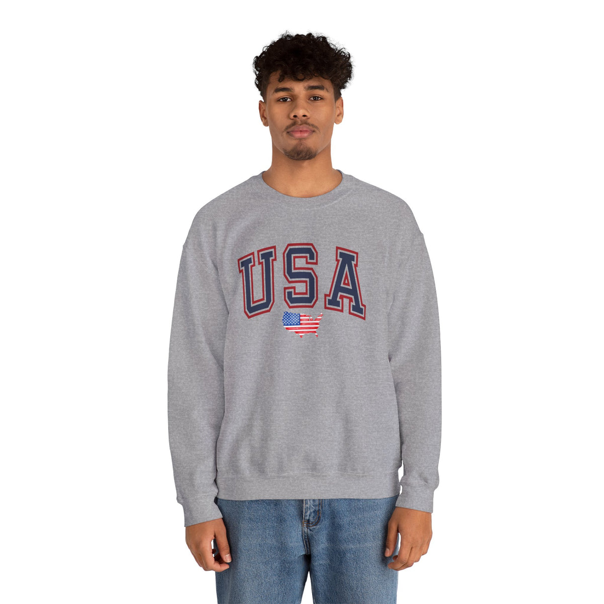 USA Flag Sweatshirt Premium Design SKIALFA Unisex