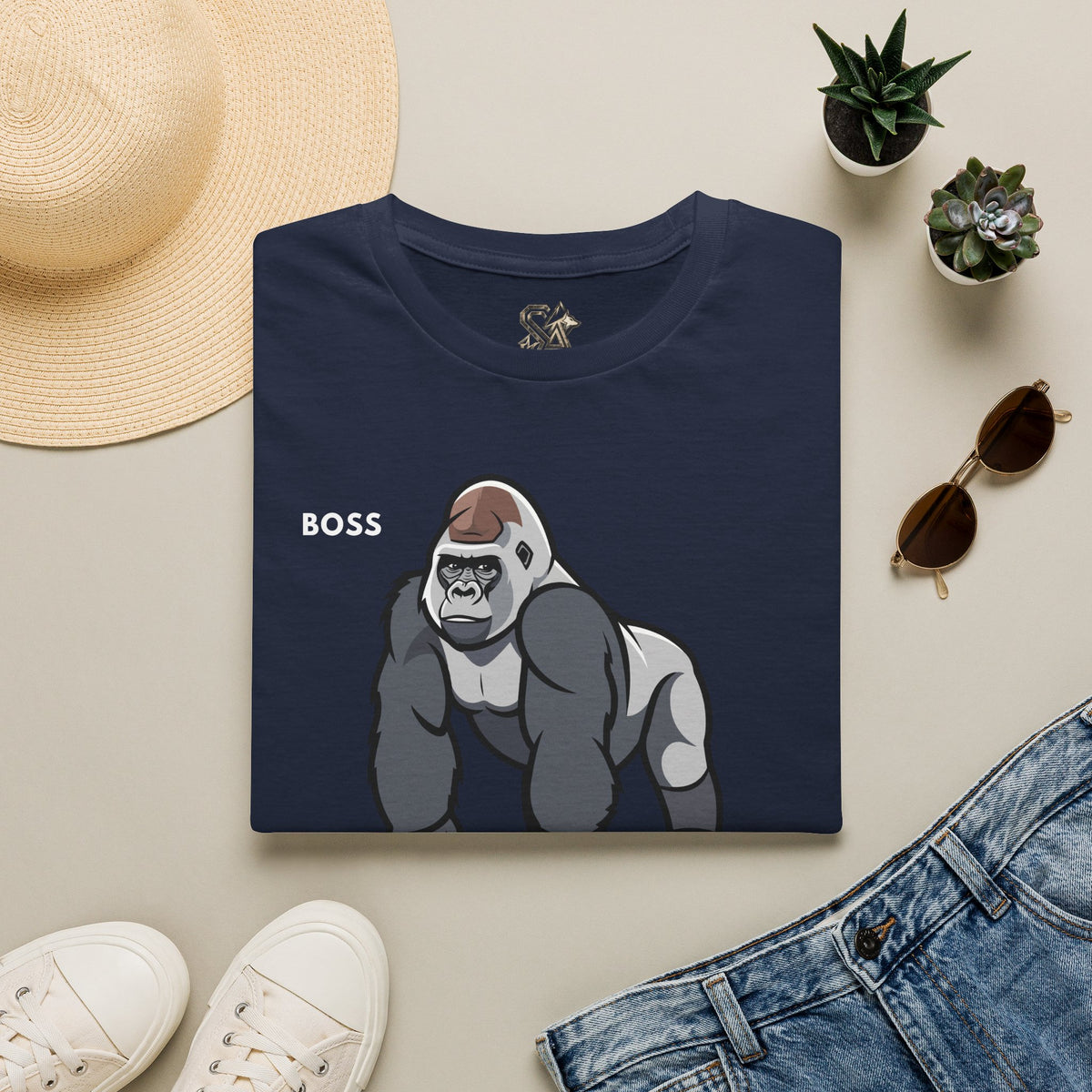 BOSS Gorilla T-Shirt Premium Design SKIALFA Unisex