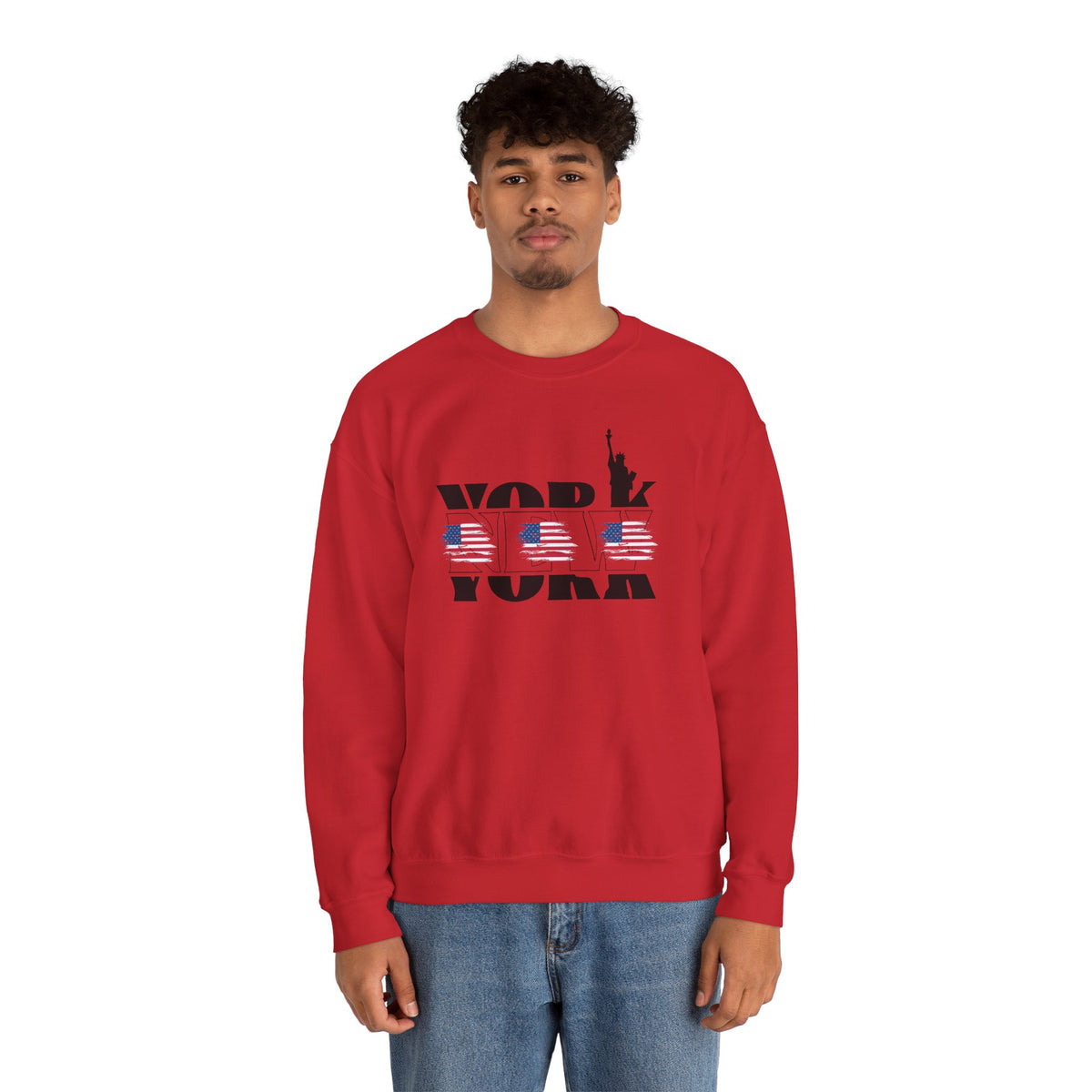 New York American Flag Sweatshirt Premium Design SKIALFA Unisex