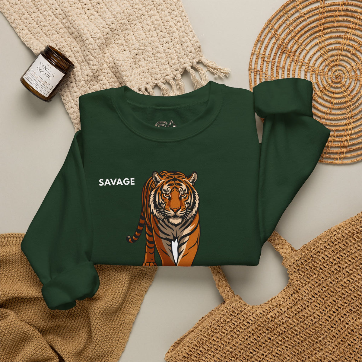 SAVAGE Tiger Sweatshirt Premium Design SKIALFA Unisex