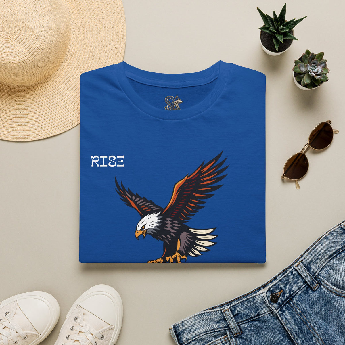 RISE Eagle T-Shirt Premium Design SKIALFA Unisex