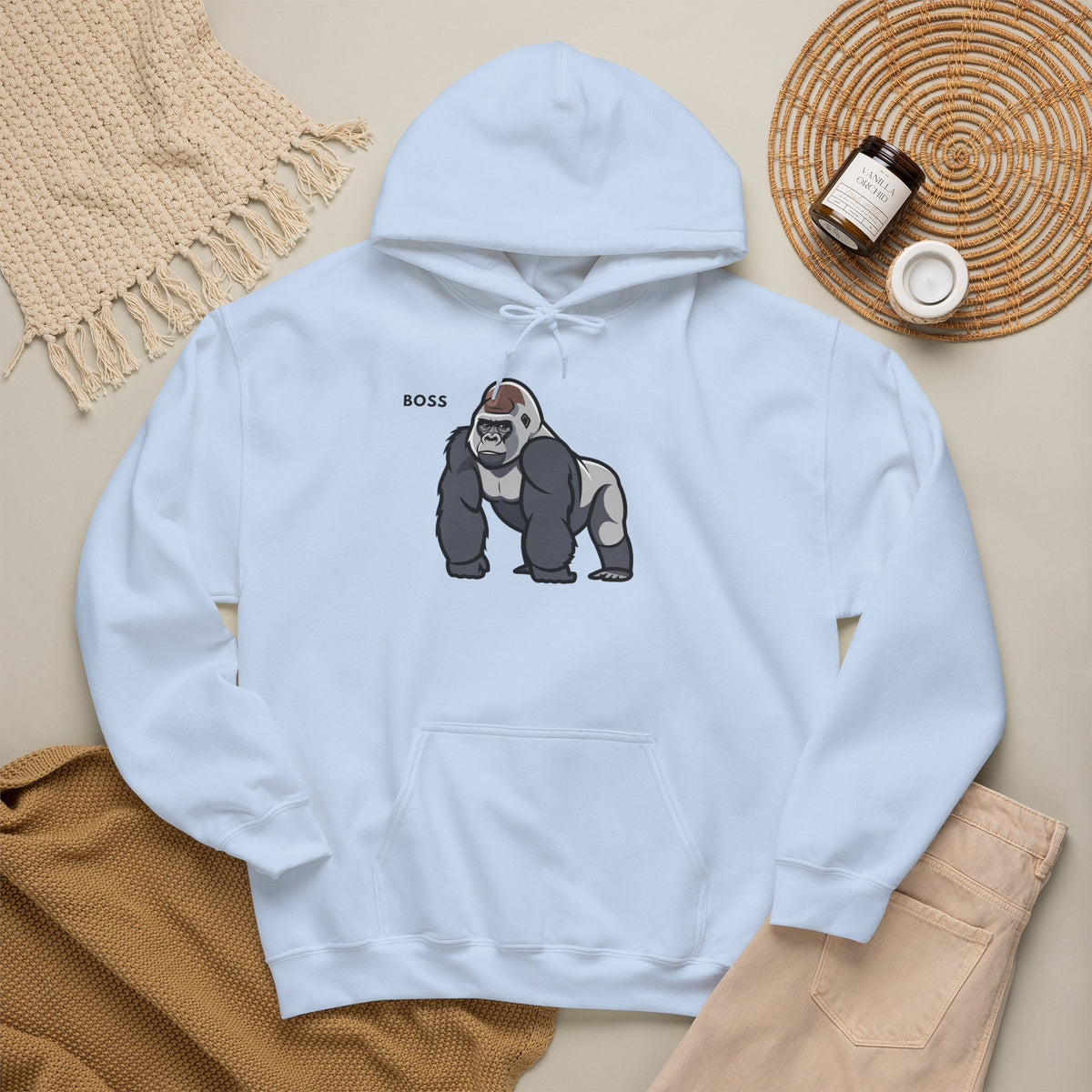 BOSS Gorilla Hoodie Premium Design SKIALFA Unisex