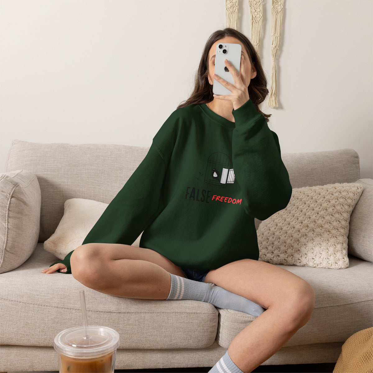 FALSE FREEDOM Sweatshirt Premium Design SKIALFA Unisex