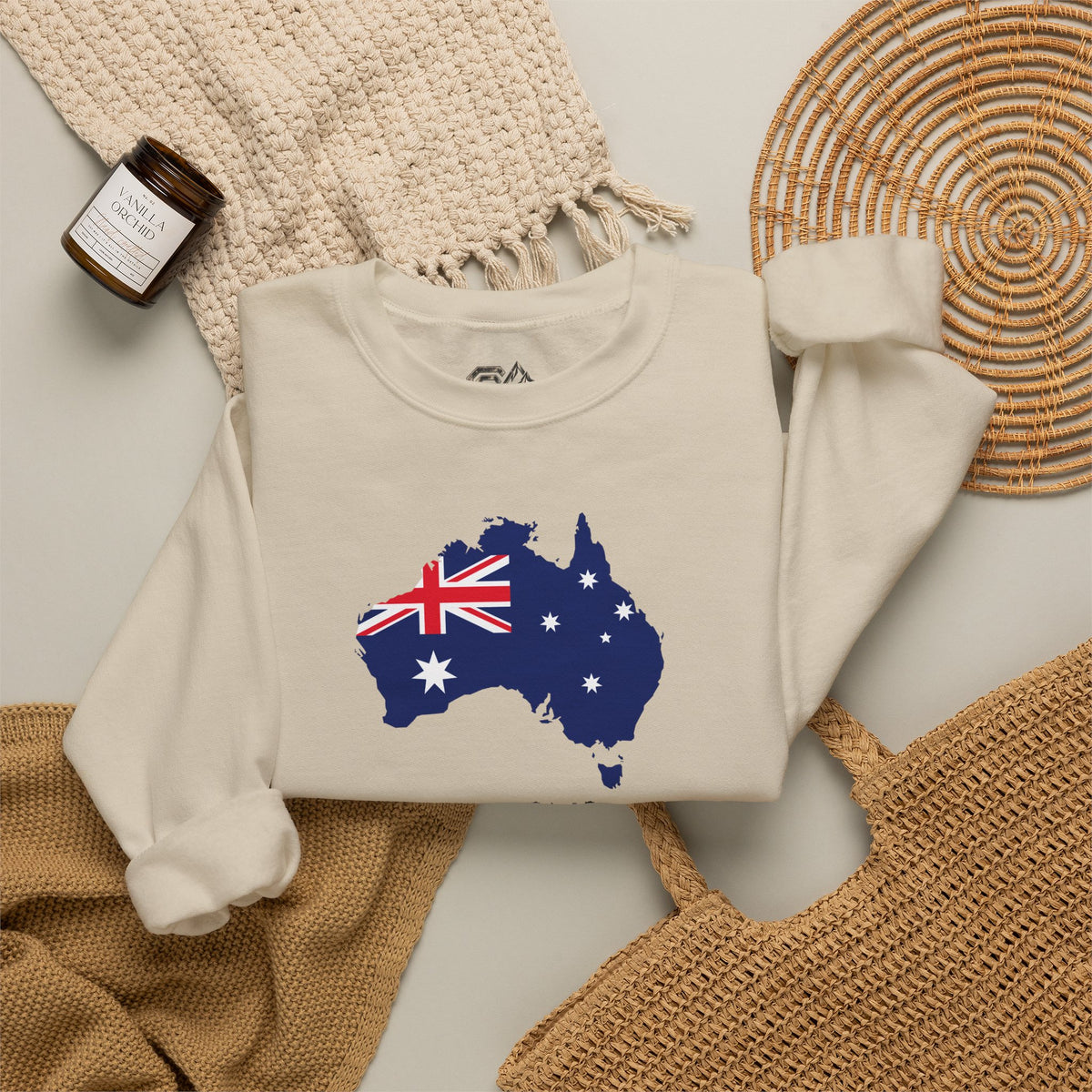 Australia Map Flag Sweatshirt Premium Design SKIALFA Unisex