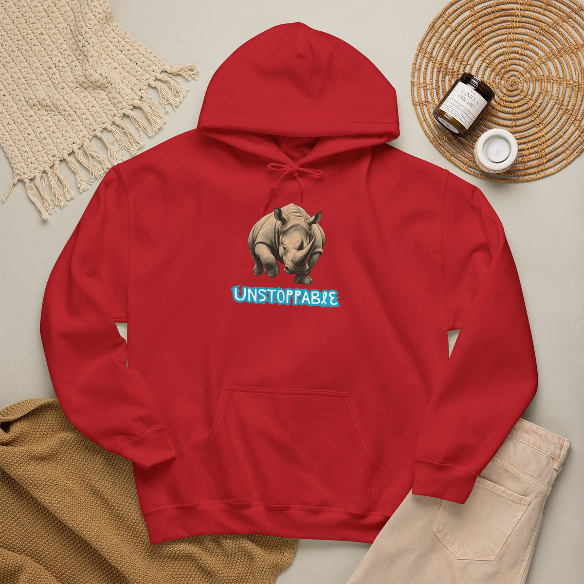 UNSTOPPABLE Rhino Hoodie Premium Design SKIALFA Unisex